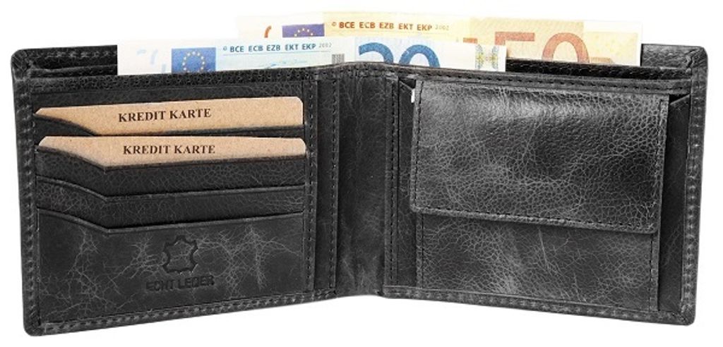Akzent Herrengeldbörse aus Echt Leder, RFID