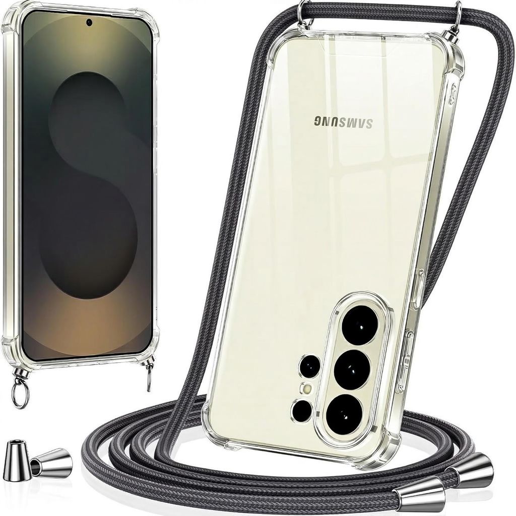 Handykette für Samsung Galaxy S26 Plus Case zum umhängen Schutzhülle Kordel Handy Hülle, Halsband Grau