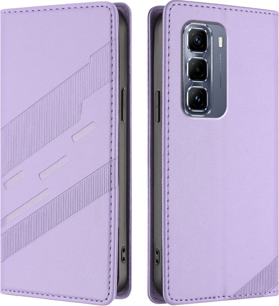 Hülle für Infinix Hot 50 Pro+ 4G, Kunstleder Brieftaschen Handyhülle mit Kartenfach und Standfunktion Violett