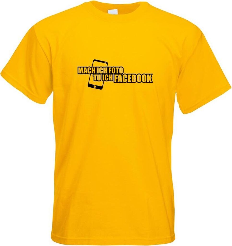 Kiwistar - T-Shirt - gelb - Foto tu ich Facebook Motiv Bedruckt Funshirt Design Print - mit Motiv Bedruckt - Funshirt Design - Sport - Freizeit - H...