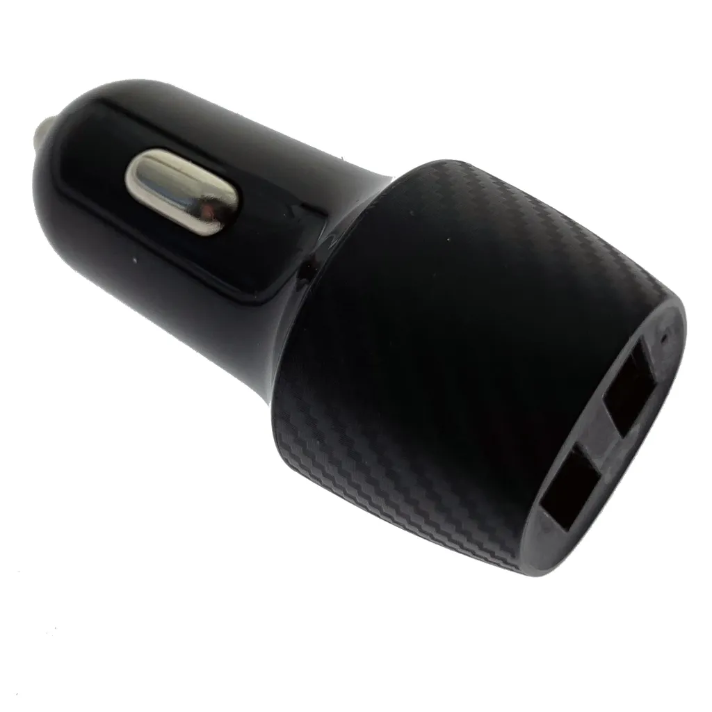 2GO Chargeur allume-cigare 2000mA avec 2x USB-A Noir pour Voiture