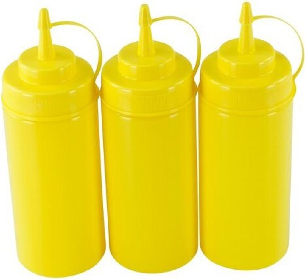 3er Set Quetschflasche Gelb 0,45 Liter