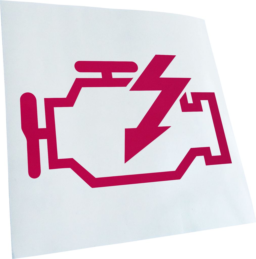 Kiwistar - Autoaufkleber - pink - 60 x 39 cm - Check Engine - Heckscheibenaufkleber - Aufkleber für Auto Kfz Fahrrad, LKW, Truck Mofa