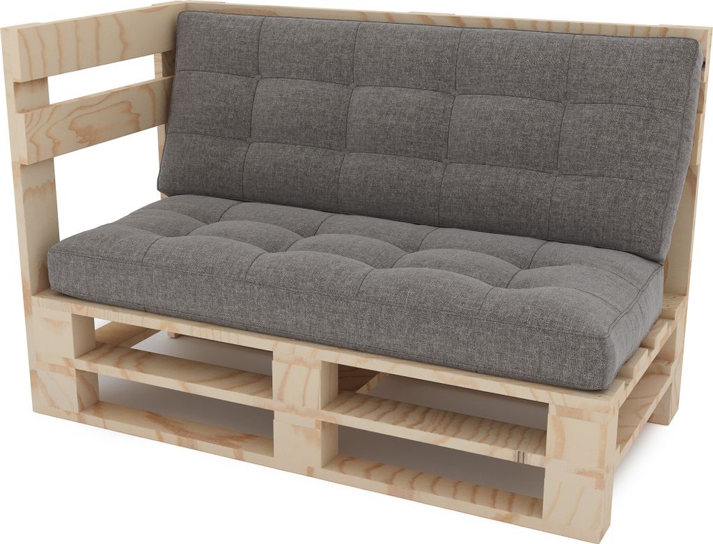 Lermowood Palettenmöbel Mpe Eckbank 120 x 60 cm Natur | Europaletten Indoor und Outdoor Lounge Gartenmöbel Holz Gartenmöbel Set Lounge Möbel Te...