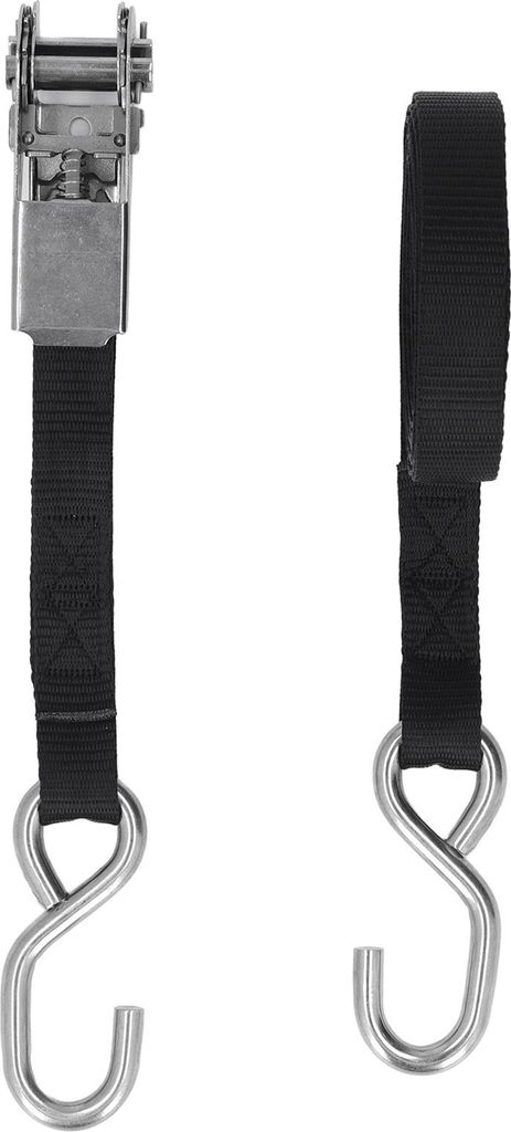 1in 25mm Ratsche Tie Down Riemen schwarz Rost Proof präzise Nähte für MotorradTrailer LKW Kajak Boot 5m / 16.4ft