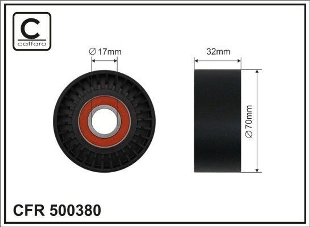 CAFFARO 500380 Spannrolle Keilrippenriemen 70mm für BMW 5 Produktbild 