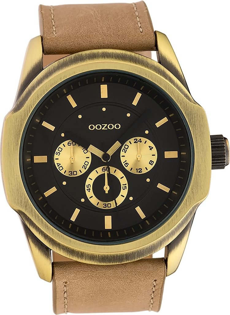 Oozoo Leder Damen Uhr Analog Quarzuhr Armband hellbraun Timepieces D2UOC10318