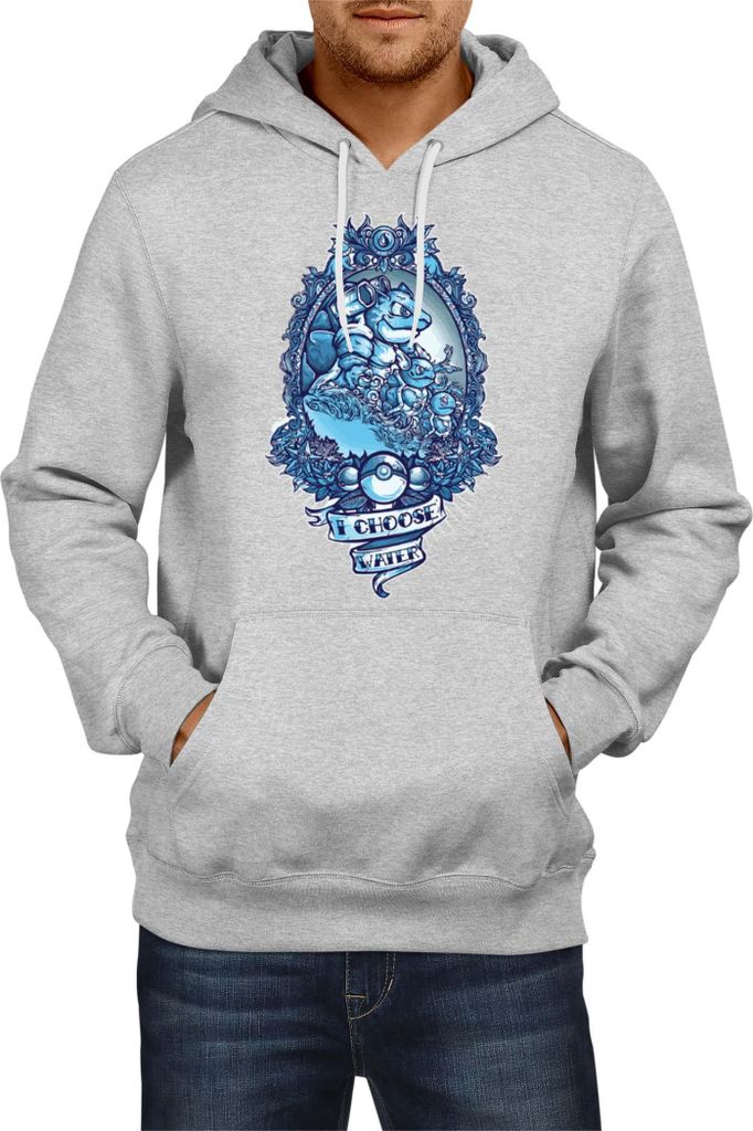Herren Kapuzenpullover Japan Manga Anime Comics Pokemon 029, Man 2XL / Grau