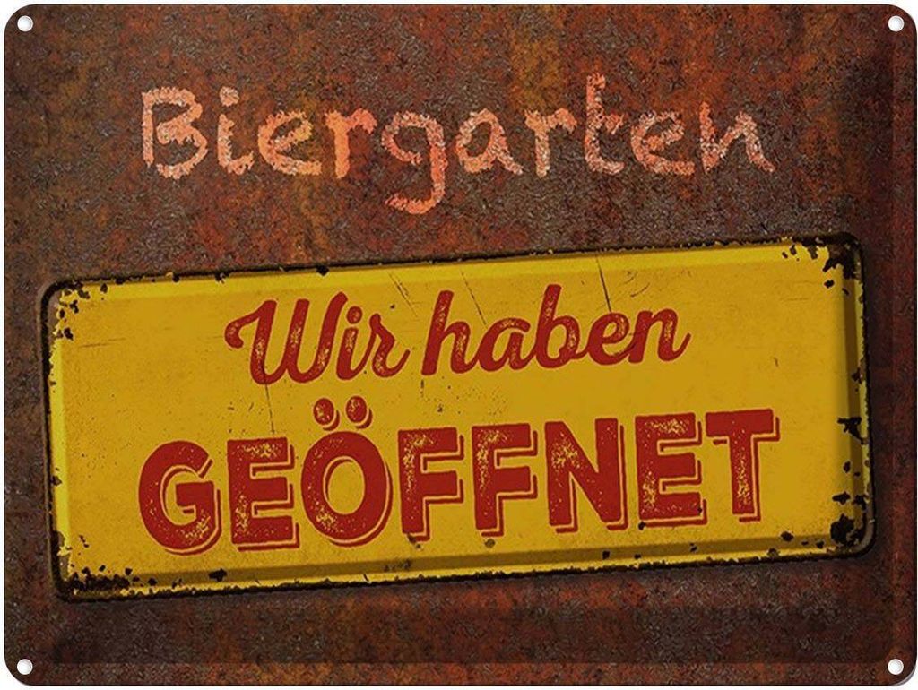 vianmo Blechschild 30x40 cm Biergarten wir haben geöffnet Bar Club Alkohol