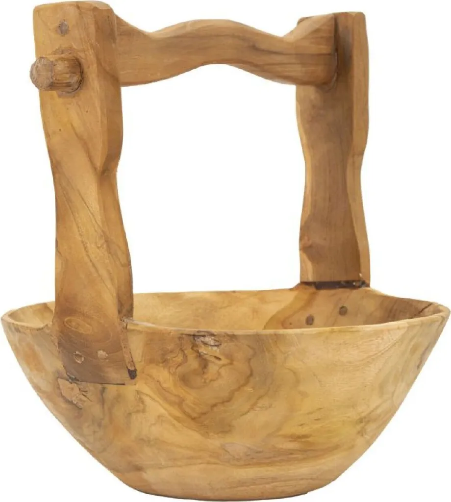 Coupe design forme corbeille Timbo Mauro Ferretti 32 cm aspect naturel brun
