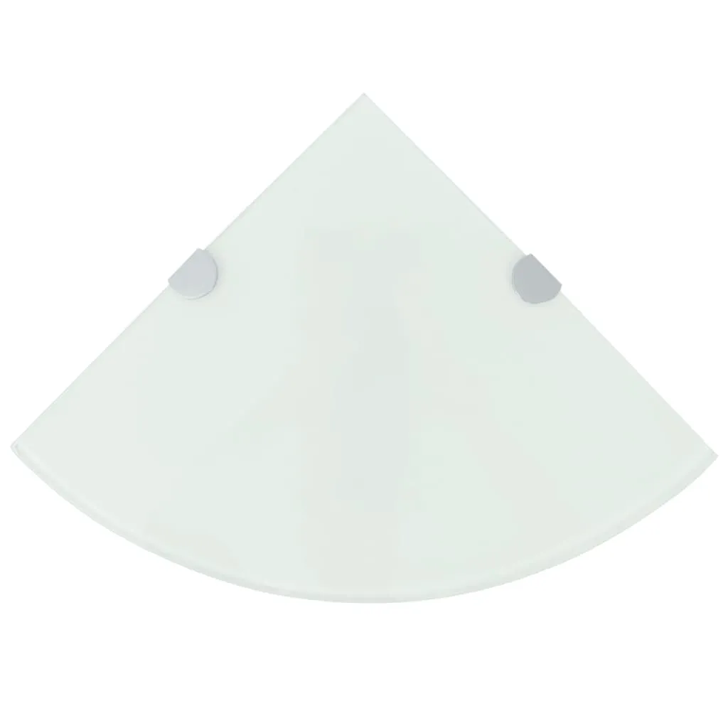 Étagères d'angle en verre blanc 35x35 cm : Solution gain de place stylée