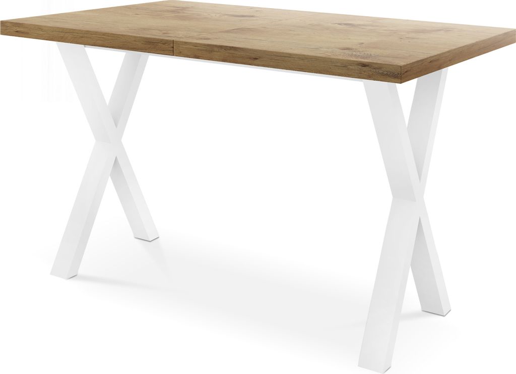 Rechteckiger Ausziehbarer Esstisch - Großer Modern-Stil Tisch mit Weißen Metallbeinen 120 140 160 cm bis 220 240 260 cm - Spacesaver - 160 x 90 c...
