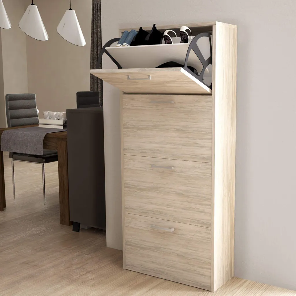 Mobile Scarpiera Slim 59x25x140 h Marrone Chiaro | MilaniHome.it - 3