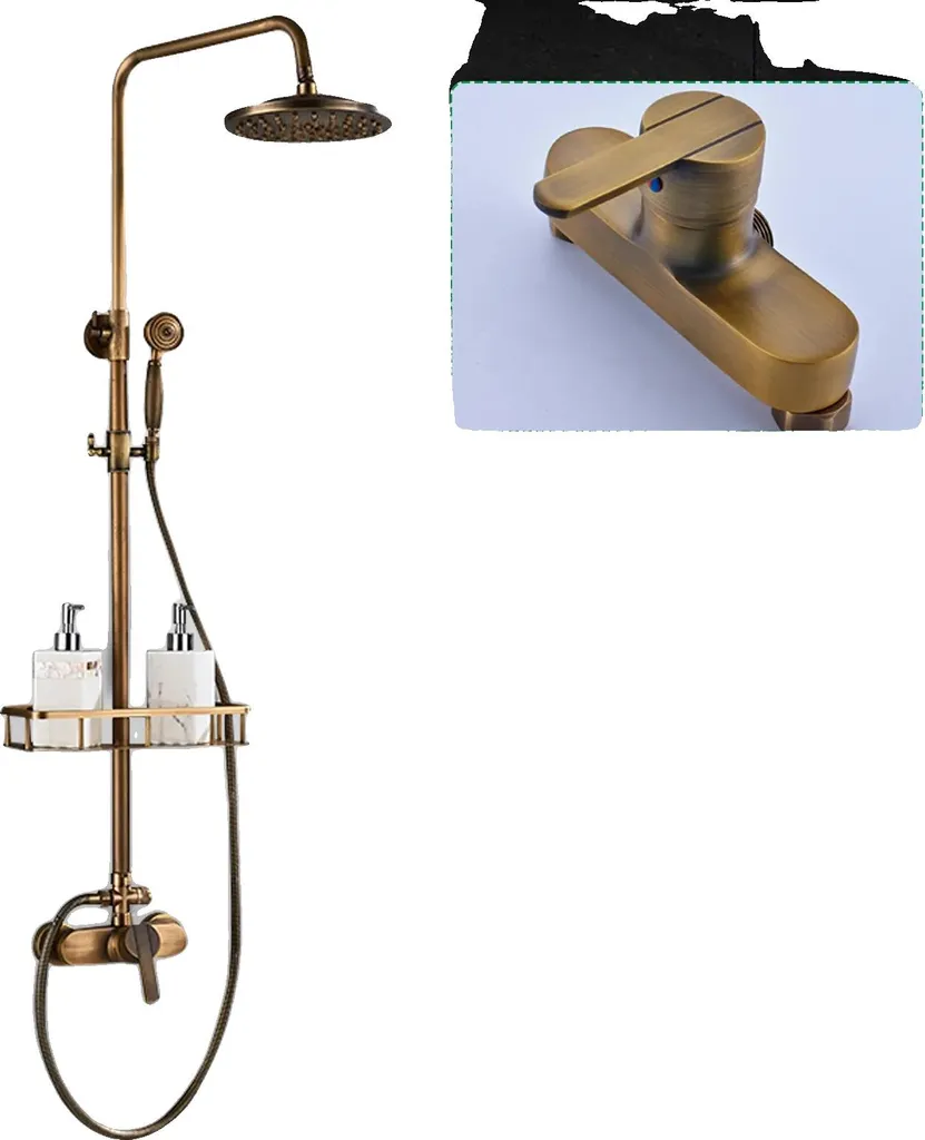 Colonne de douche thermostatique en laiton et pommeau rotatif design