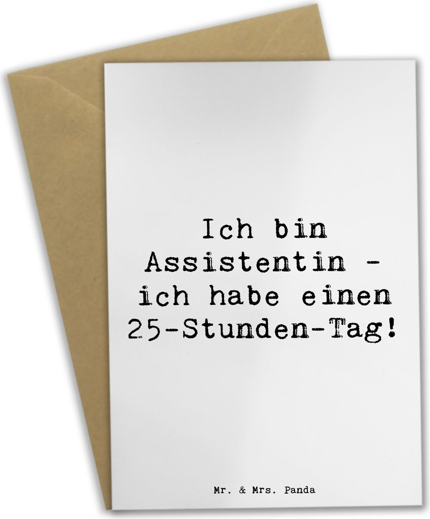 Mr. & Mrs. Panda Glückwunschkarte Spruch Assistentin Zauber - Weiß - Geschenk, Veranstaltungen, Grußkarte, einladungskarten, Assistenz Alltag, o...