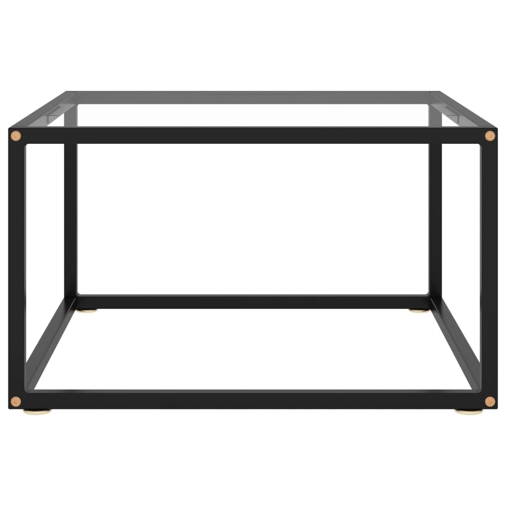 vidaXL Table d'appoint noire avec verre trempé 60x60x35 cm Image du produit 