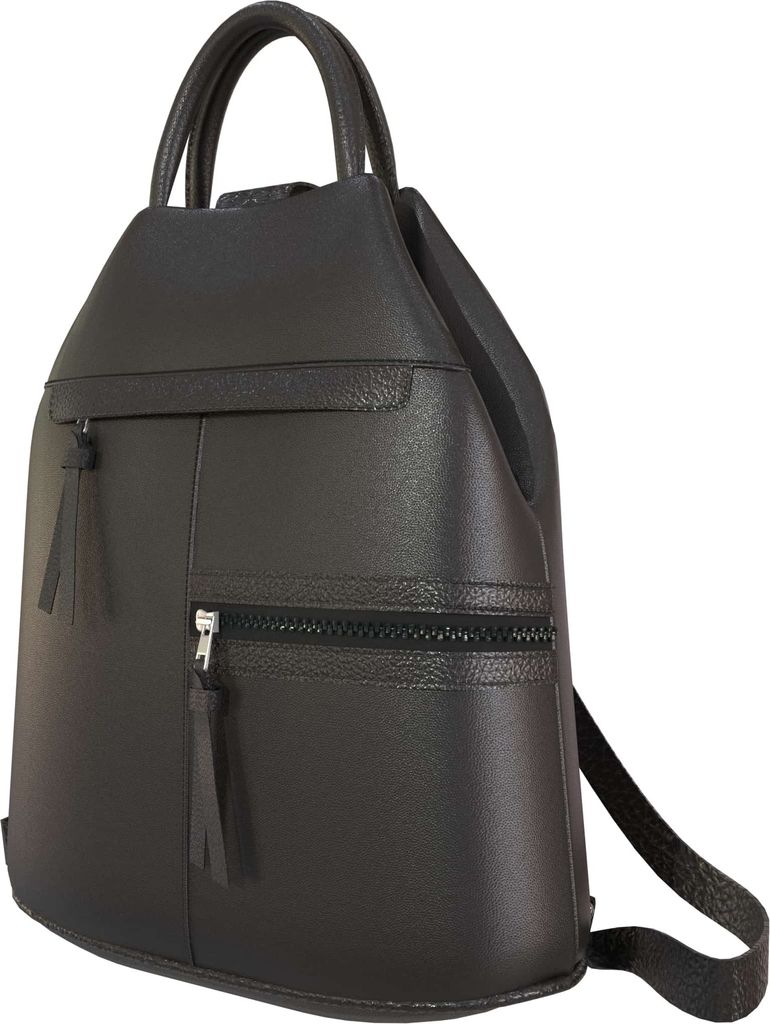 Eleganter Damen Veganer Kunstleder Rucksack 30606 Schwarz