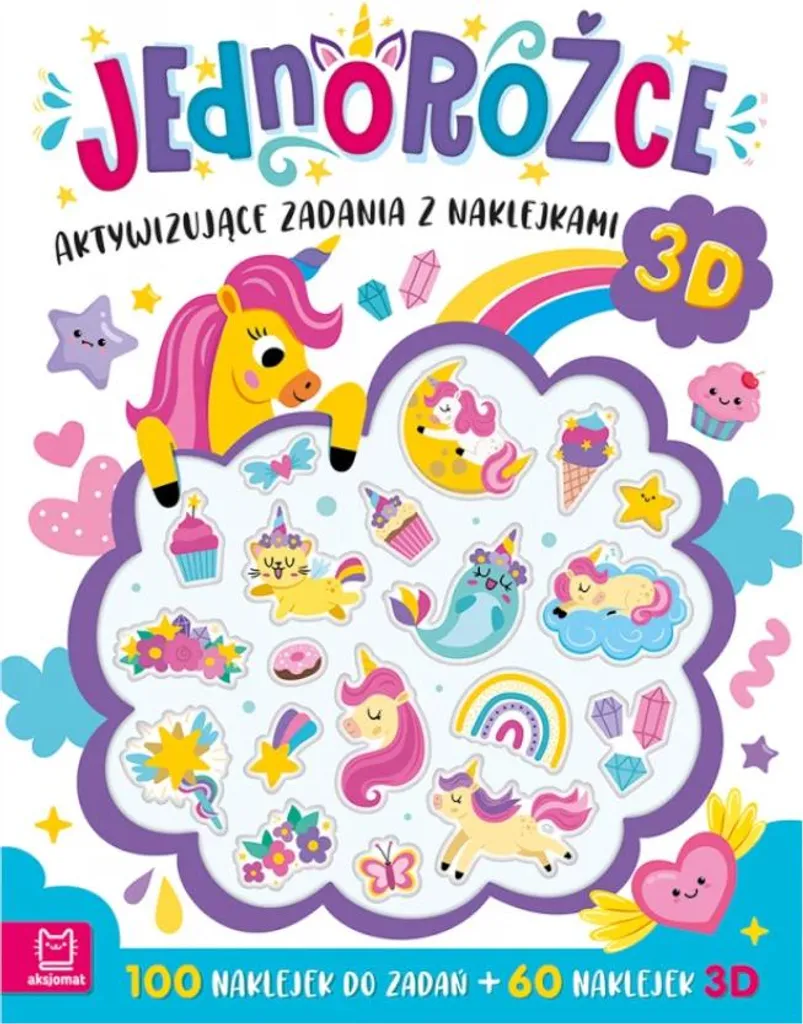 Cahier de Jeux Licorne et Autocollants en Relief pour Enfant Aksjomat