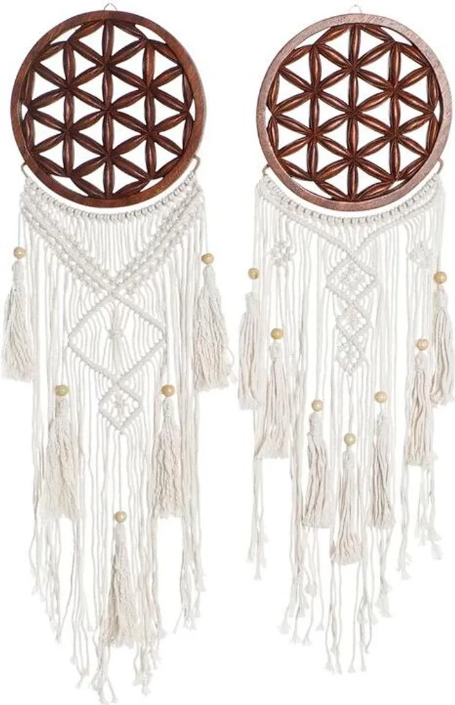 Objet de décoration murale 25x93 cm en bois brun et blanc DKD Home Decor