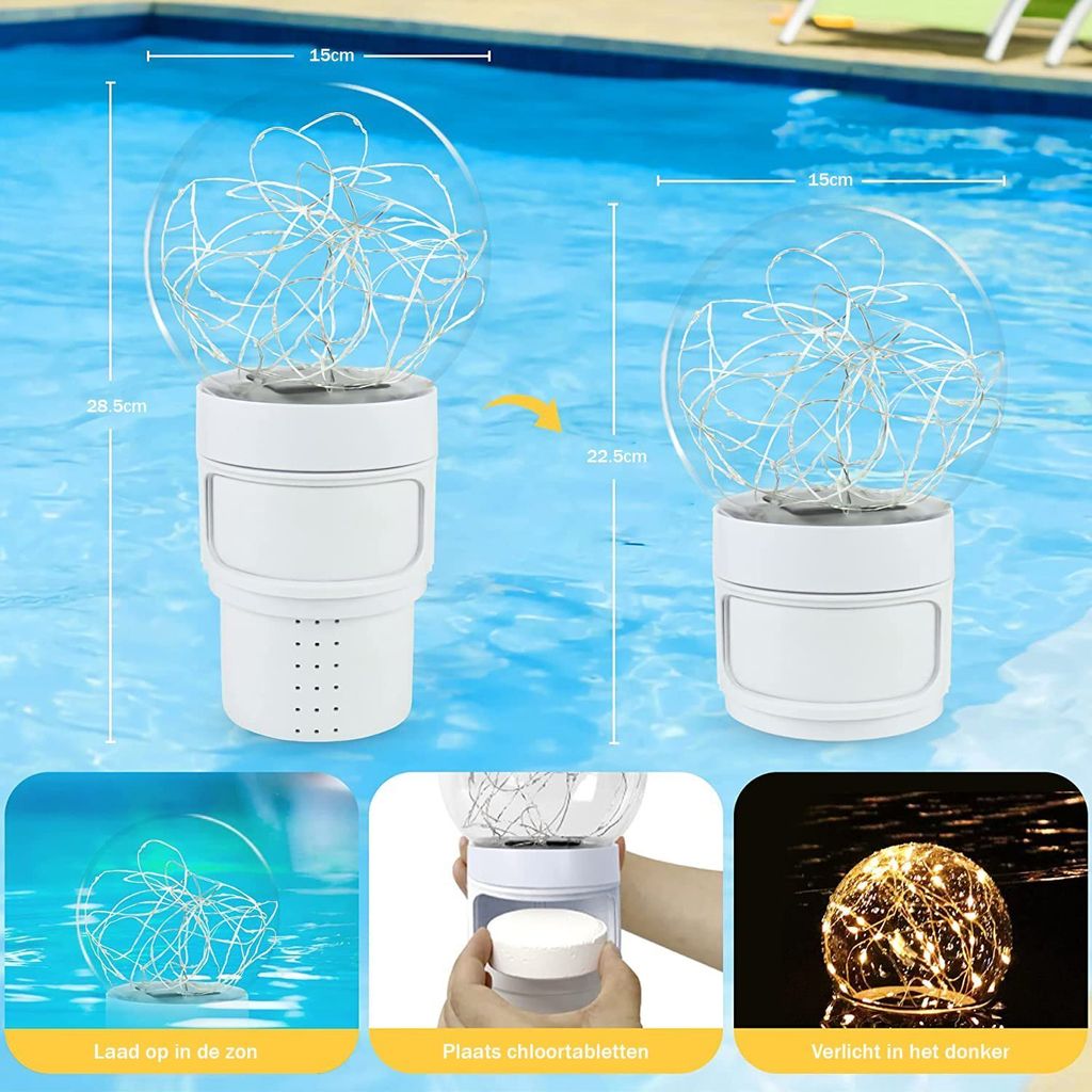 Inflaglow Pool Chlor Dosierschwimmer - LED Solarenergie 7 Produktbild 5
