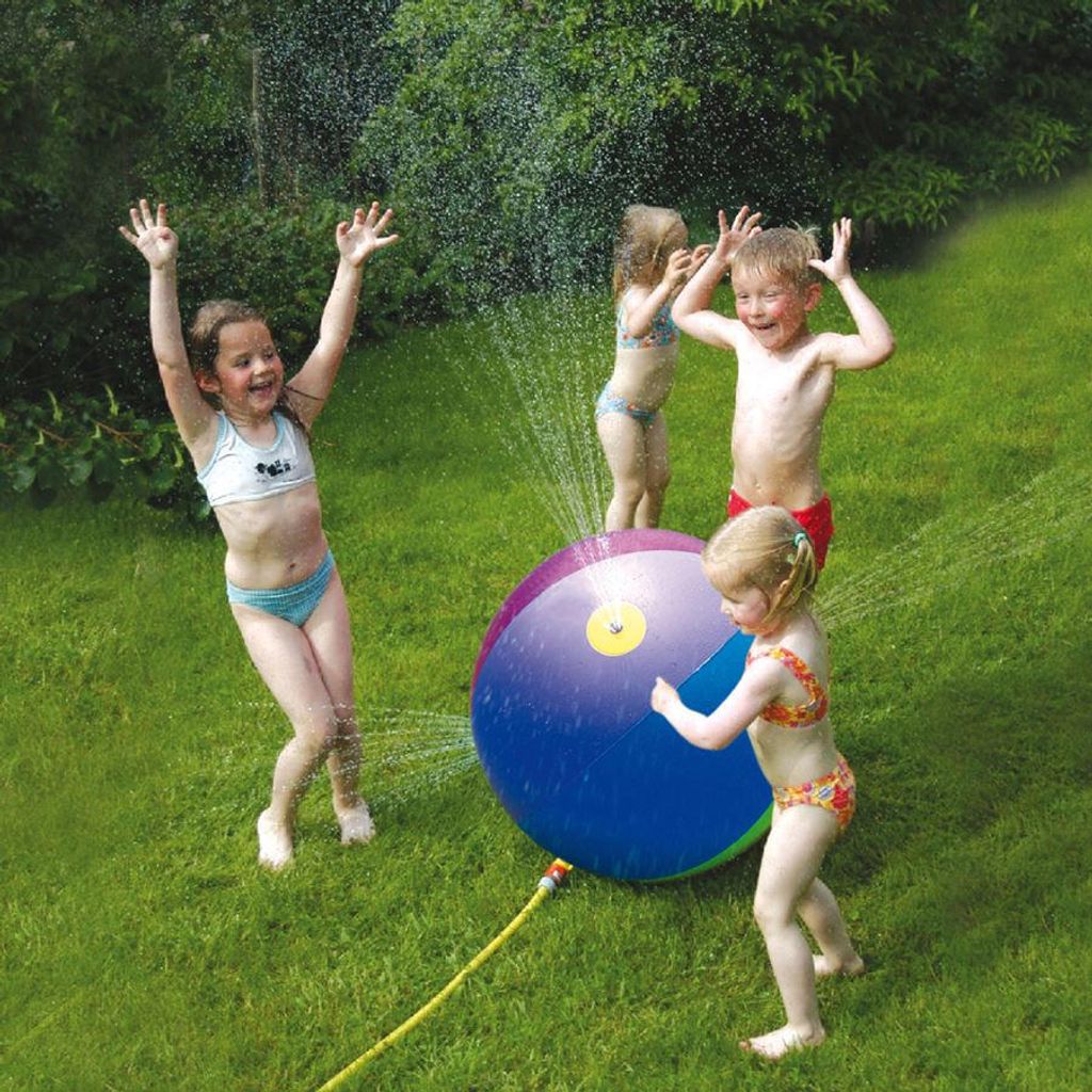 Kinder Aufblasbarer Wasser Sprinkler Fontäne Badespaß Sommer Garten Spritz Ball 