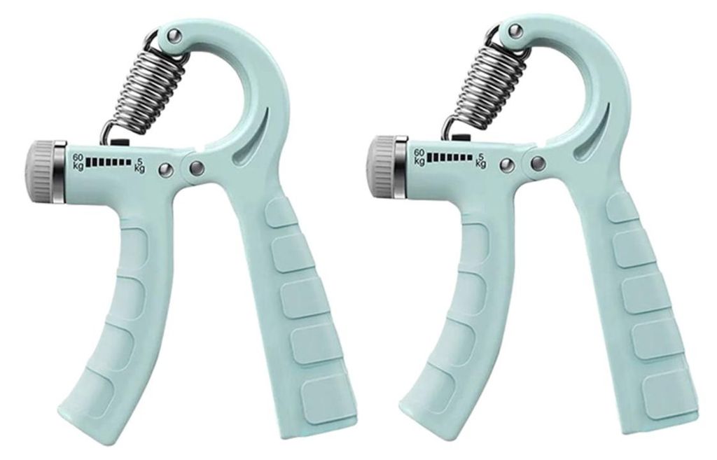 INF R-förmiger Handkrafttrainer 2er Set TPR-Griffe Stahlfeder 17cm x11cm