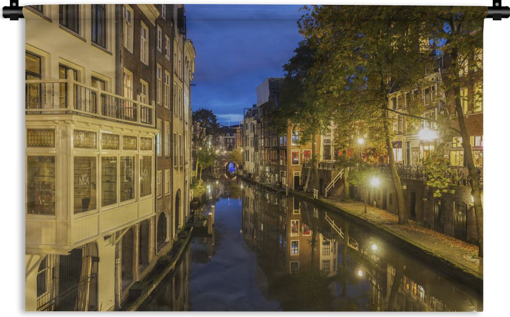 MuchoWow Wandteppich Wandbehang Kanal - Utrecht - Niederlande 150x100 cm Tapisserie Dekoration Wandtuch - Waschbar - Tapisserien - Wand-Decke