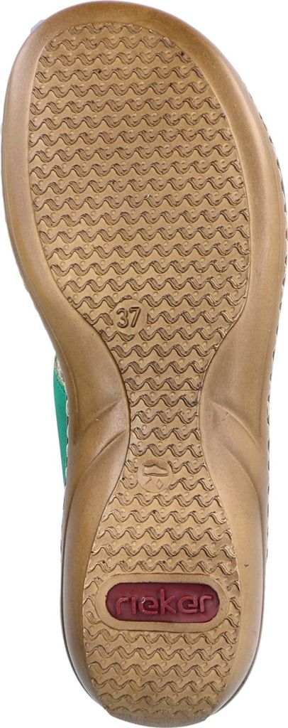 Rieker Damen Pantolette Zweiriemer große Schnalle 60894, Größe:38 EU, Farbe:Grün