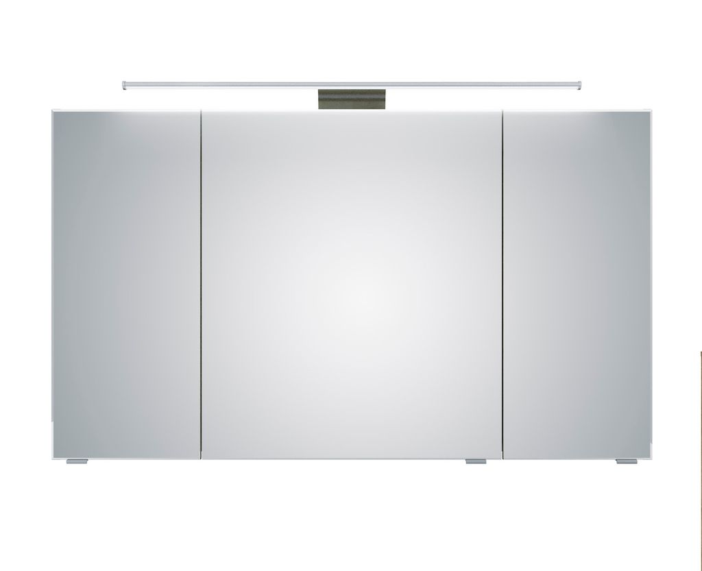 PELIPAL 6005 Sprint Bad Möbel, Spiegelschrank, LED Beleuchtung, Riviera Eiche quer NB 120 cm
