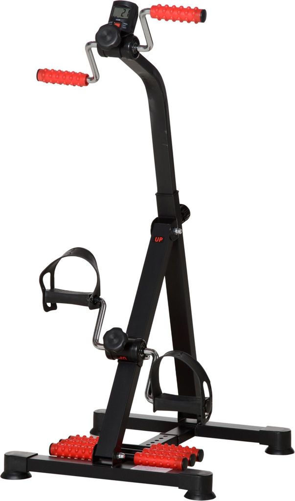 Pedaltrainer für Senioren Höhen- und Längenverstellbar Mini Heimtrainer mit Griff LCD Display Befestigungsband