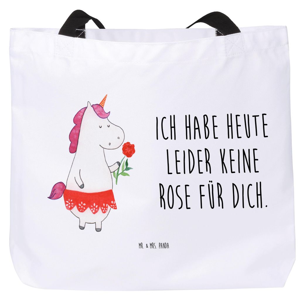 Mr. & Mrs. Panda Tote Bag Einhorn Dame - Weiß - Geschenk, Bachelorette, Stoffbeutel, Frau, Reisetasche, Unicorn, Tasche, Lady, Einhörner, Urlaubs...