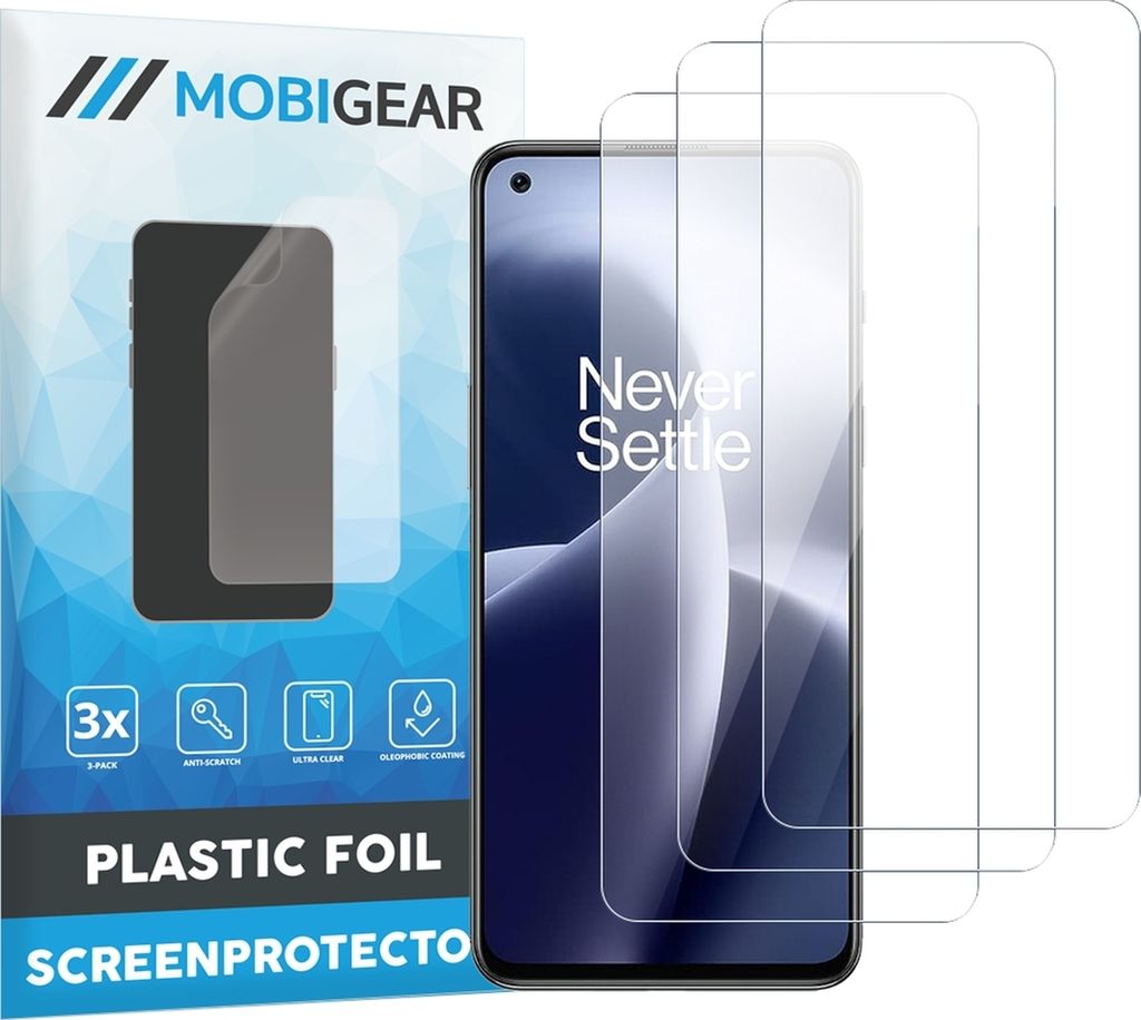 Mobigear OnePlus Nord 2T 5G Displayschutz Schutzfolie - Hüllenfreundlich (3er Pack)