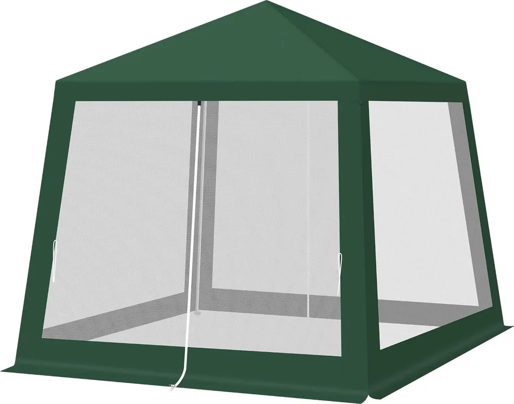 Pavillon de jardin vert avec moustiquaire 3x3m montage rapide camping