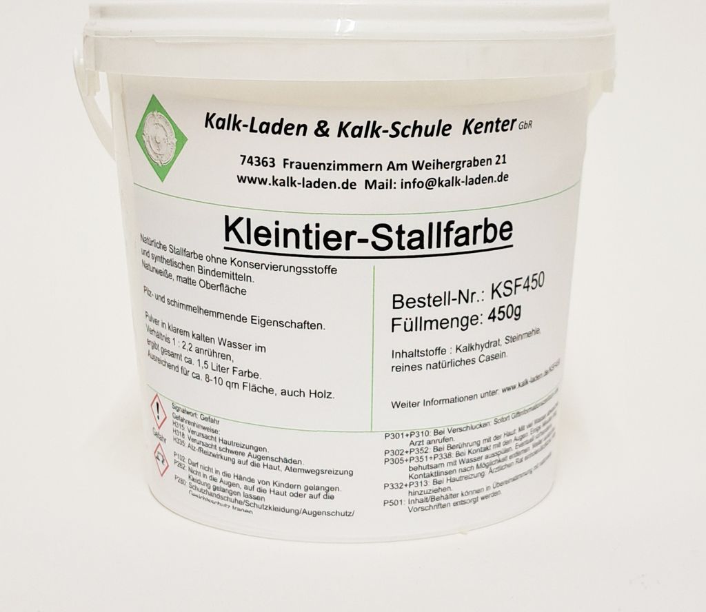 Kleintier-Stallfarbe, naturweiß/matt, 450 g im Eimer, für zirka 10 m²