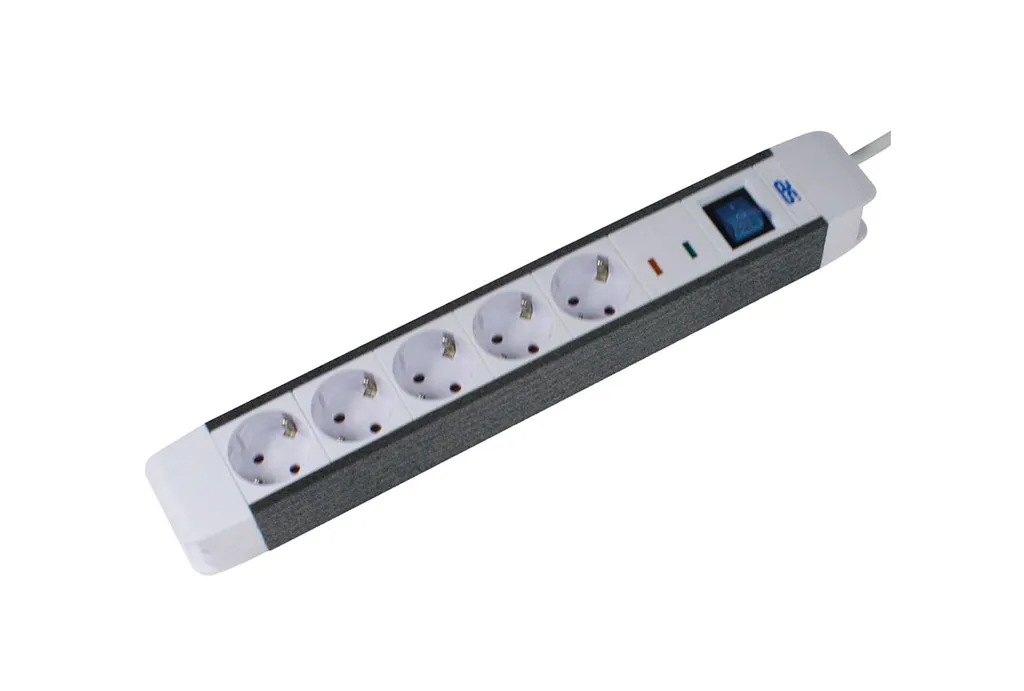 as - Schwabe 18665 Multipresa Professionale 5 Posti con Surge Protection