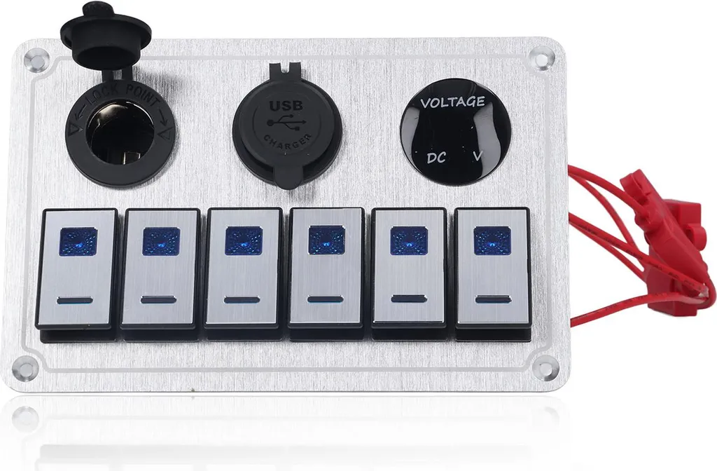 Tableau Électrique Camping-Car 6 Switchs et USB pour Voiture et Bateau