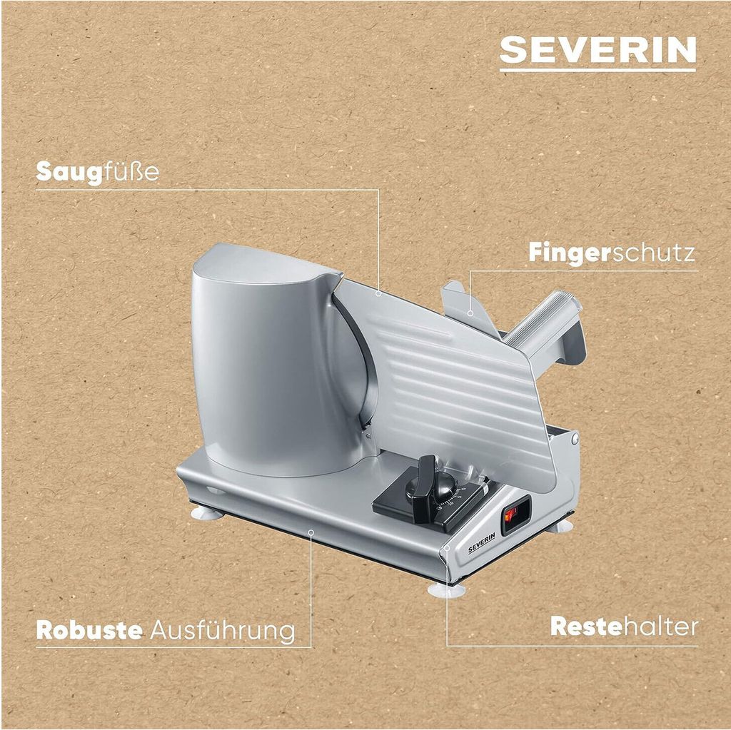 Krajalnica uniwersalna SEVERIN AS 3915 180 W srebrna Zdjęcie produktu 18
