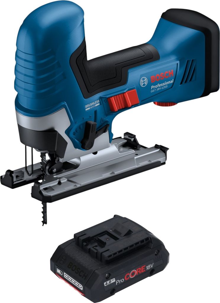 Bosch GST 18V-125 S Professional Akku Stichsäge 18 V 125 mm Brushless + 1x ProCORE Akku 4,0 Ah - ohne Ladegerät