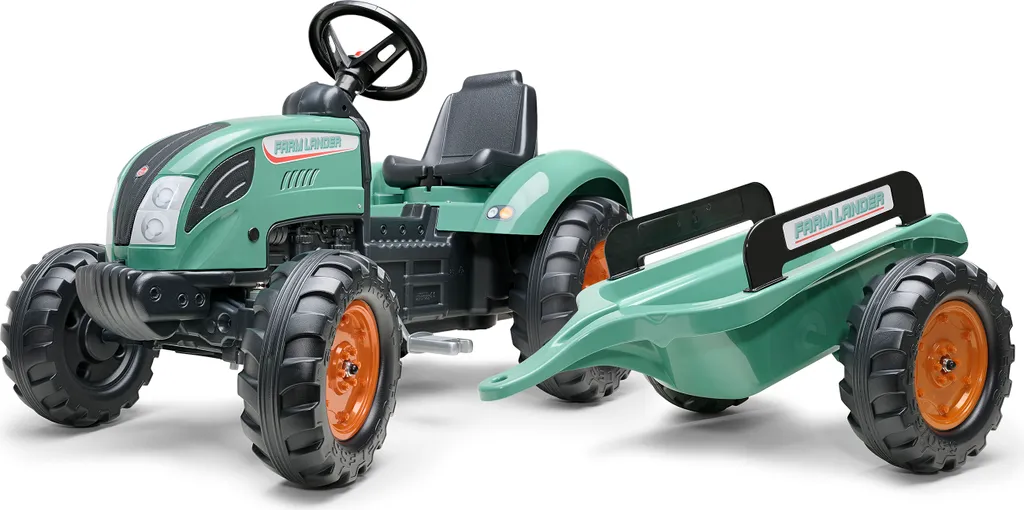 Tracteur à pédales pour jouer au jardin avec remorque FALK 1054AB