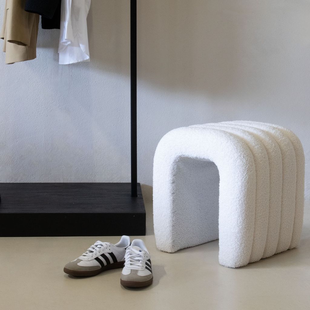 Hocker Beige Bouclé Sera - Giga Meubel Produktbild 