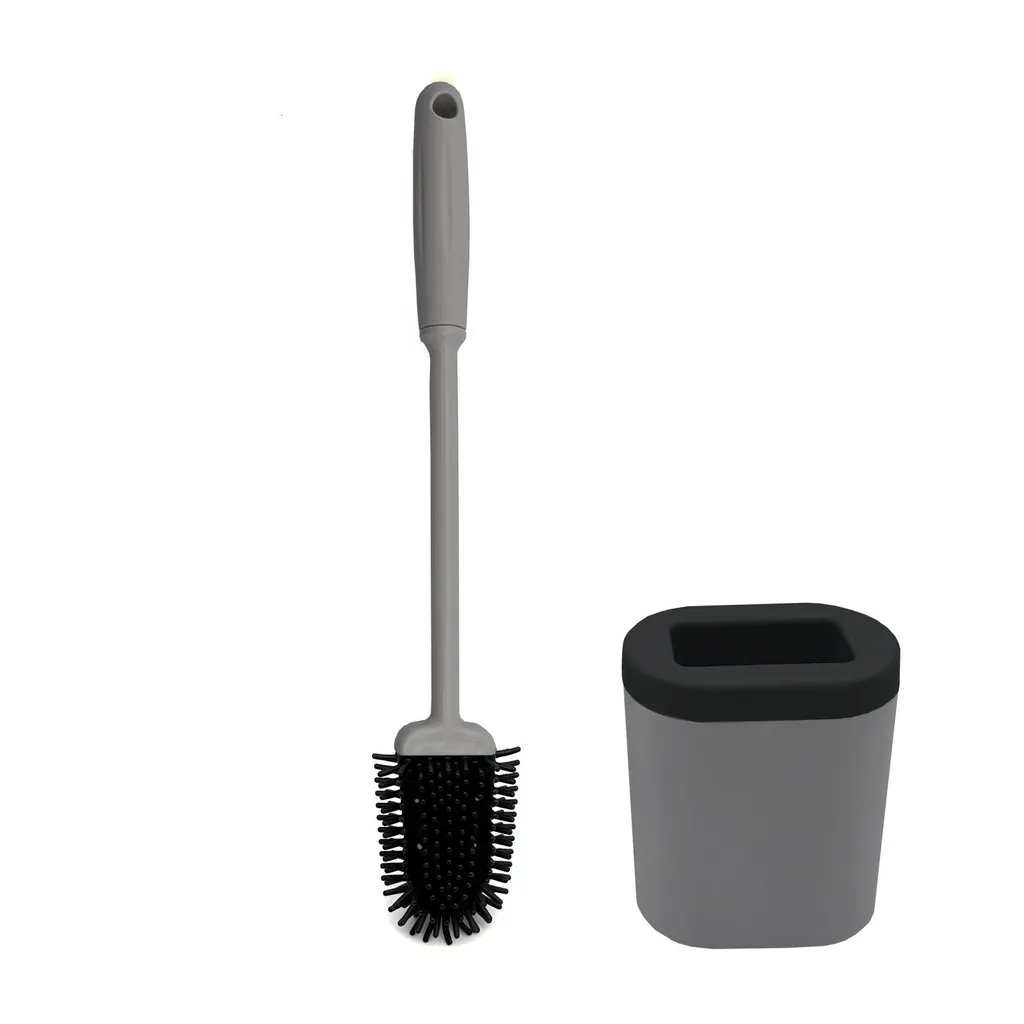 Scopino WC Silicone Montaggio Parete - Kit Pulizia Bagno Adesivo
