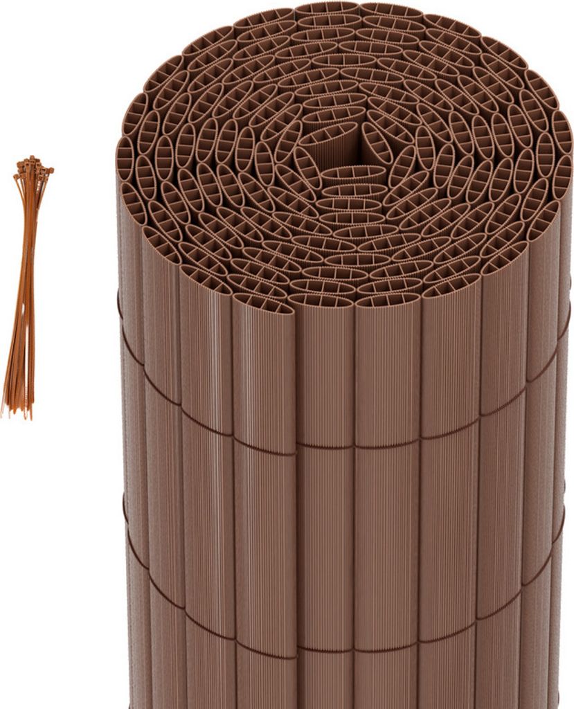 Hengda PVC Sichtschutzmatte Sichtschutzzaun Balkon Windschutz Sichtschutz für Zaun Braun 160x700cm