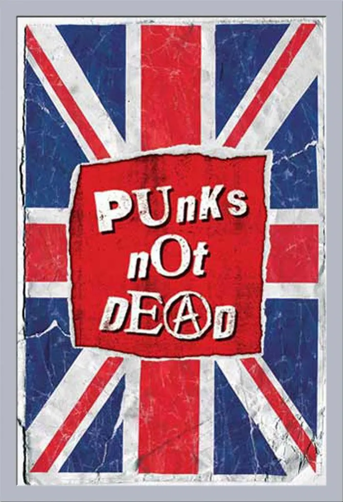 Poster Punks Not Dead con Cornice Argento Shinsuke® - Maxi Formato MDF
