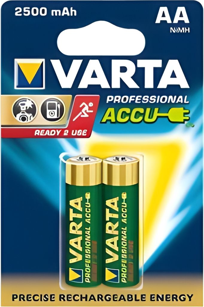 Set di 2 batterie alcaline ricaricabili tipo hr6 1,2 volt Immagine del prodotto 