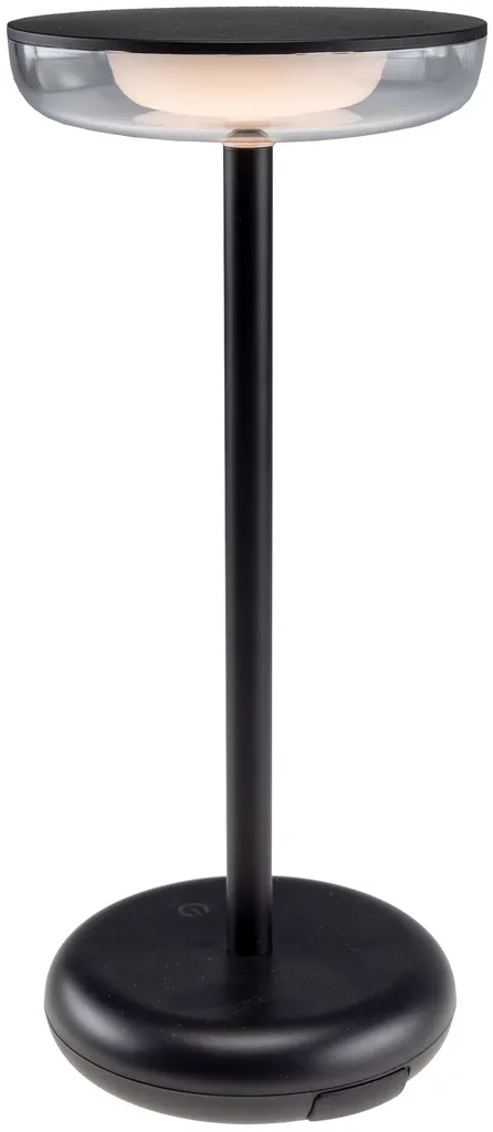 Lampe de table LED rechargeable Foco Luz 26cm Noir Intensité Variable
