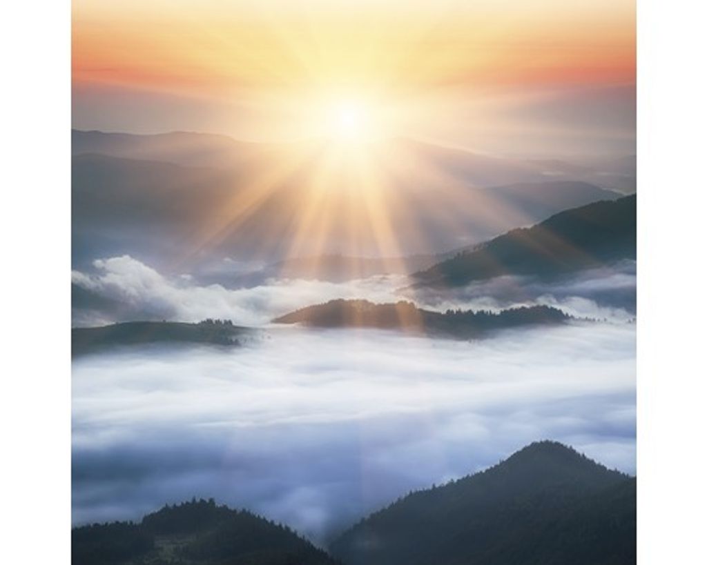 Glasbild Mountain Idyll IV 50x50 cm