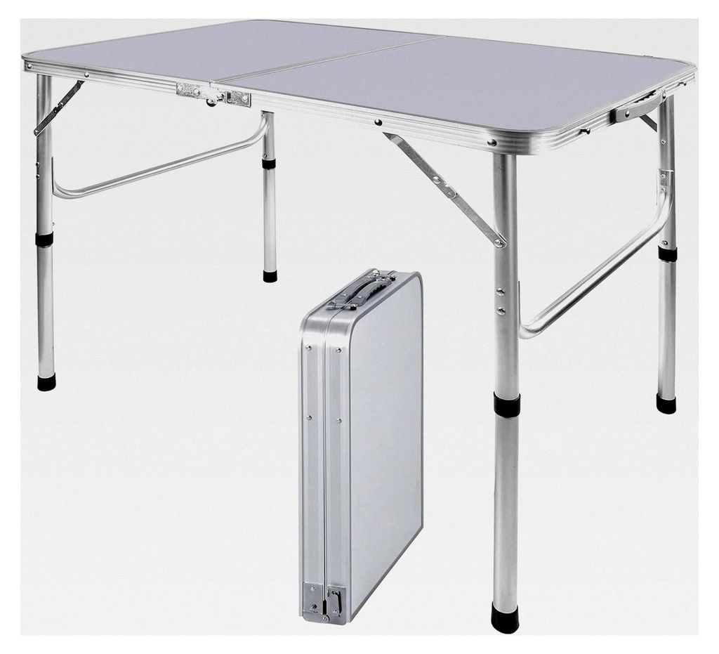 Klapptisch 90x60cm, höhenverstellbar, Aluminium-Camping-Tisch, 30KG Tragfähigkeit, leichter tragbarer Faltbare Tisch für Innen, Außen, Küche, ...