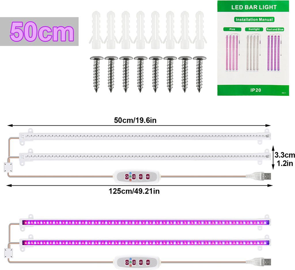 144 LED Pflanzenlampe Vollspektrum Dimmbar Pflanzenlicht Produktbild 4