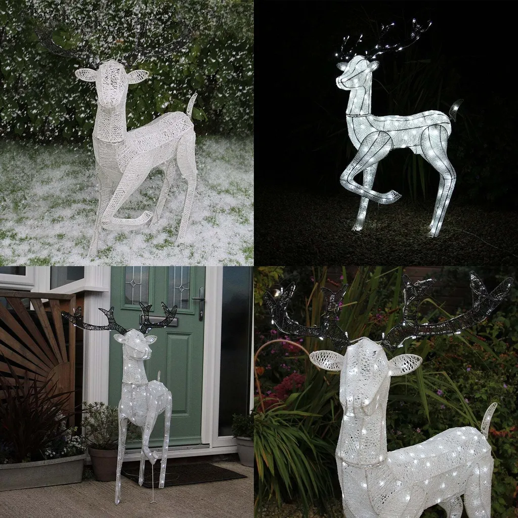 Renne de Noël LED 1,2m Extérieur Illuminé avec Minuteur d'Avent - 2