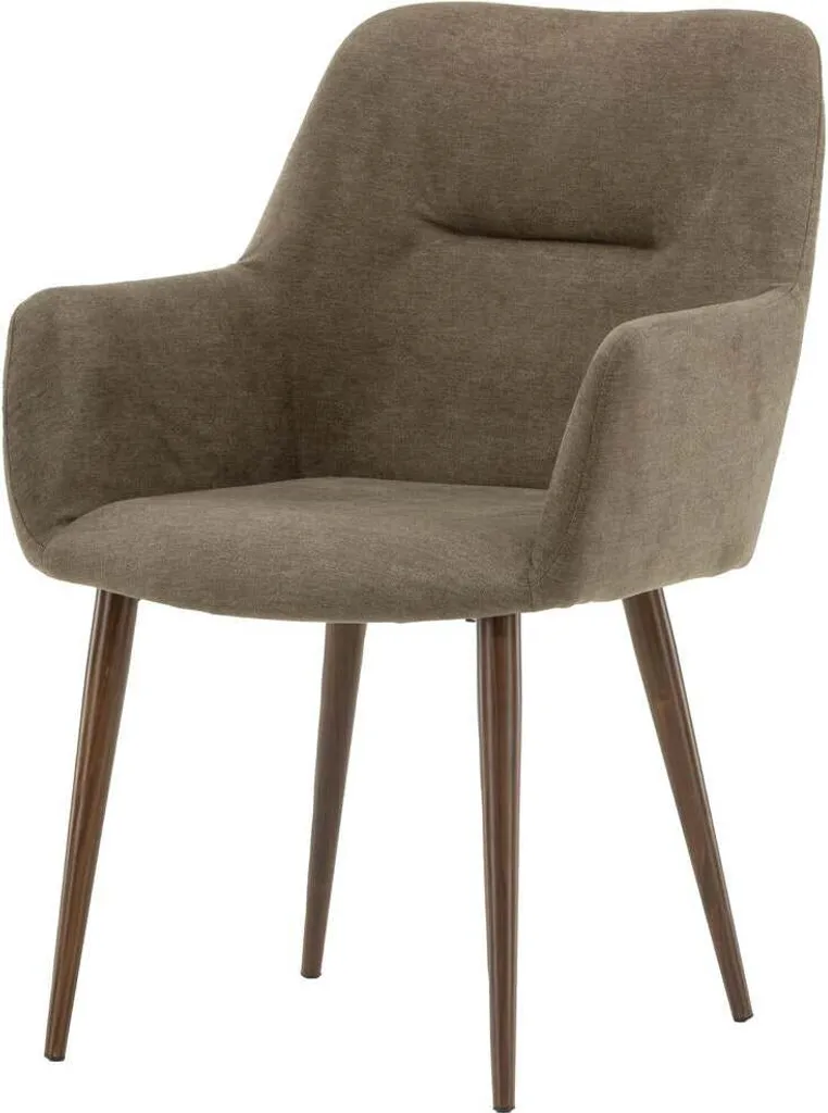 Fauteuil de table design Tomorrow en velours vert et bois de noyer
